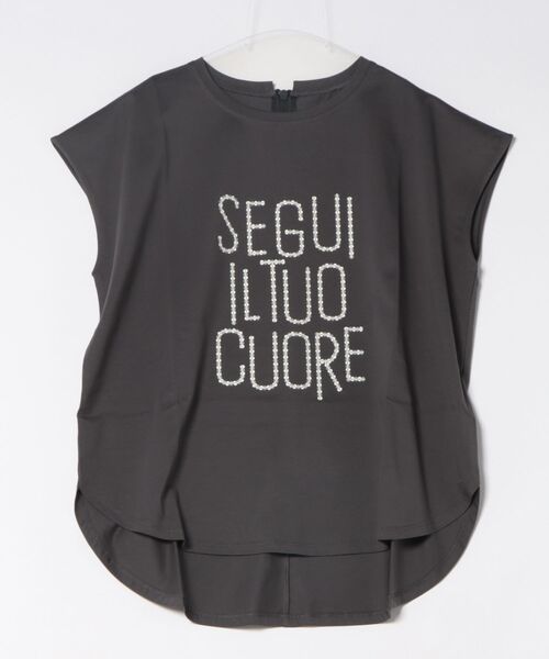 Jines（ジネス）の「バックファスナーロゴTシャツ（Tシャツ/カットソー・レディース・ブラック/チャコールグレー/ホワイト・38）」の3枚目の写真