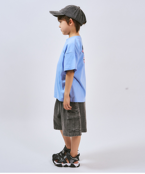 minimal(ミニマル)の「バックワッペンルーズ半袖Tシャツ(Tシャツ/カットソー・キッズ・ブルー/オフホワイト/チャコール・140cm/130cm/120cm/110cm/100cm/90cm)」の10枚目の写真