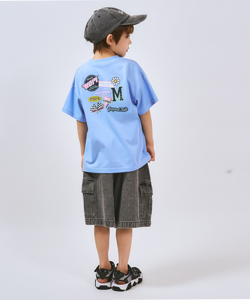 minimal(ミニマル)の「バックワッペンルーズ半袖Tシャツ(Tシャツ/カットソー・キッズ・ブルー/オフホワイト/チャコール・140cm/130cm/120cm/110cm/100cm/90cm)」の11枚目の写真