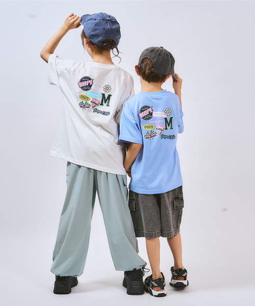 minimal(ミニマル)の「バックワッペンルーズ半袖Tシャツ(Tシャツ/カットソー・キッズ・ブルー/オフホワイト/チャコール・140cm/130cm/120cm/110cm/100cm/90cm)」の15枚目の写真