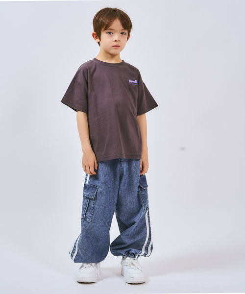 minimal(ミニマル)の「バックワッペンルーズ半袖Tシャツ(Tシャツ/カットソー・キッズ・ブルー/オフホワイト/チャコール・140cm/130cm/120cm/110cm/100cm/90cm)」の16枚目の写真