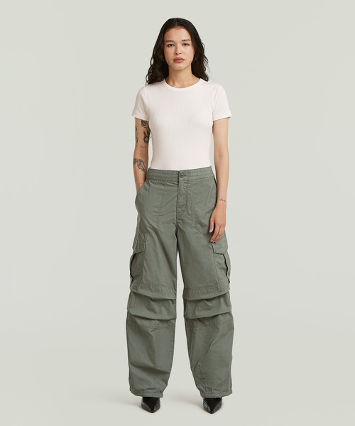 G-STAR(ジースター)の「Wide Leg Cargo Pants/ハイウエストワイドシルエットカーゴパンツ(カーゴパンツ・レディース・グレー・25inch/26inch/24inch/27inch)」の5枚目の写真