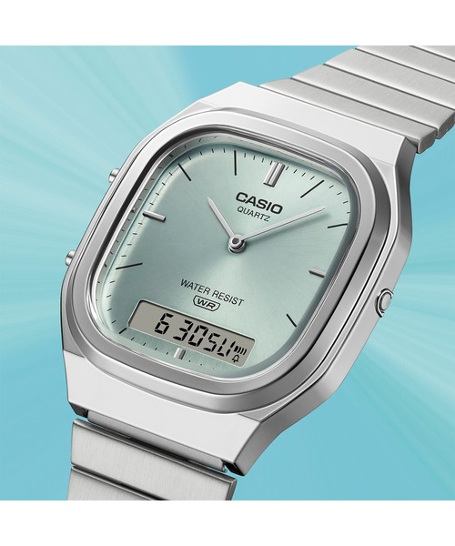 CASIO（カシオ）の「CASIO CLASSIC / AQ-240E-2AJF（アナログ腕時計・メンズ・シルバー×ブルー・FREE）」の3枚目の写真