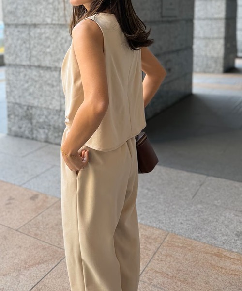 ST.ROONEY(セントルーニー)の「ドレープネックオールインワン【低身長・小柄女性向け】(つなぎ/オールインワン・レディース・ブラック/ベージュ・XS)」の17枚目の写真