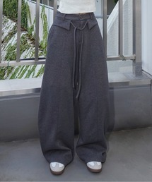 unnu（ユヌ）の「バレルレッグウェストデザインスウェットパンツ（スウェットパンツ）」