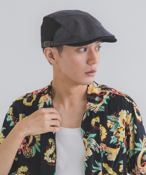 polcadot(ポルカドット)の「DENIM PATCH HUNTING/デニム パッチワーク ハンチング(ハンチング/ベレー帽・メンズ・ブラック/ネイビー・XL)」の4枚目の写真