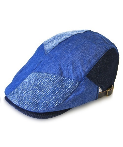 polcadot(ポルカドット)の「DENIM PATCH HUNTING/デニム パッチワーク ハンチング(ハンチング/ベレー帽・メンズ・ブラック/ネイビー・XL)」の5枚目の写真
