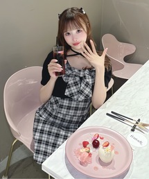 リボンアンサンブルトップス