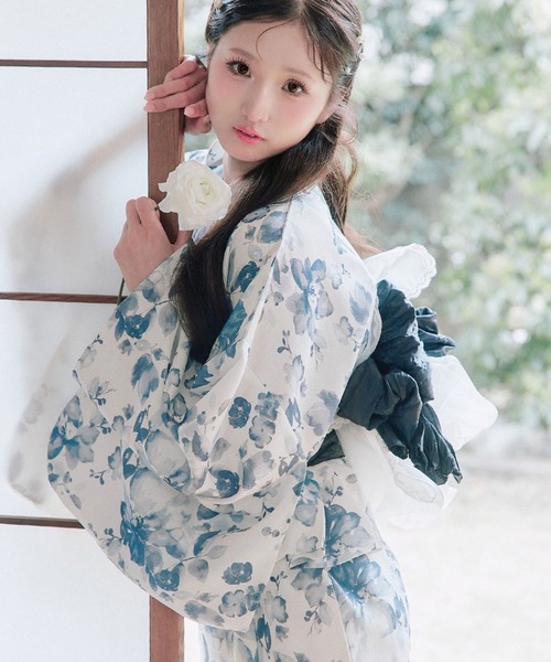 OLIVE des OLIVE（オリーブデオリーブ）の「【1人で簡単に着られる♪】OLIVE浴衣（浴衣・レディース・ネイビー/アイボリー/オフホワイト・FREE）」の2枚目の写真