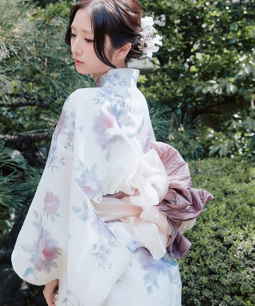 OLIVE des OLIVE（オリーブデオリーブ）の「【1人で簡単に着られる♪】OLIVE浴衣（浴衣・レディース・ネイビー/アイボリー/オフホワイト・FREE）」の4枚目の写真
