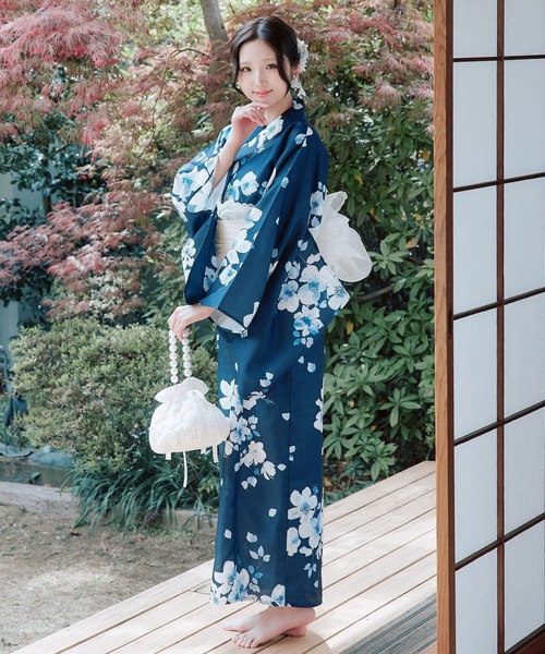 OLIVE des OLIVE（オリーブデオリーブ）の「【1人で簡単に着られる♪】OLIVE浴衣（浴衣・レディース・ネイビー/アイボリー/オフホワイト・FREE）」の5枚目の写真