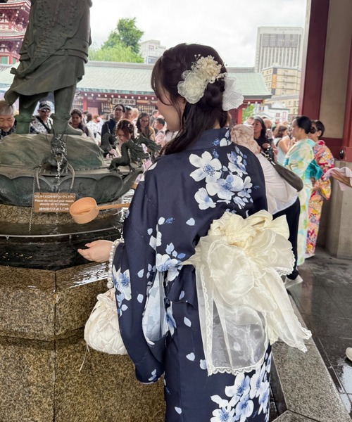 OLIVE des OLIVE（オリーブデオリーブ）の「【1人で簡単に着られる♪】OLIVE浴衣（浴衣・レディース・ネイビー/アイボリー/オフホワイト・FREE）」の9枚目の写真