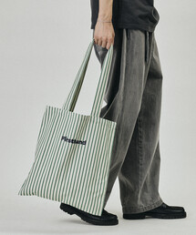 Firsthand（ファーストハンド）の「Firsthand/ファーストハンド ストライプ プリント キャンバス トートバッグ（トートバッグ）」