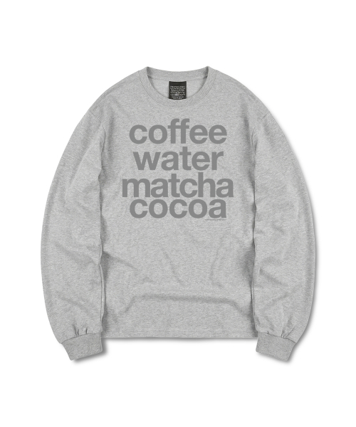 DURTの「FAV DRINKS LONG SLEEVE TEE (GREY)(Tシャツ/カットソー・レディース・その他・SMALL/MEDIUM/X-LARGE/LARGE)」の1枚目の写真