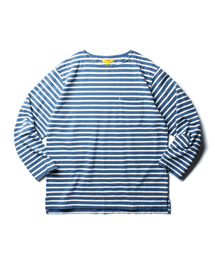 THE RESQ（ザーレスキュー）の「CLASSIC STRIPED L/S TEE [MARINE BLUE]（Tシャツ/カットソー）」