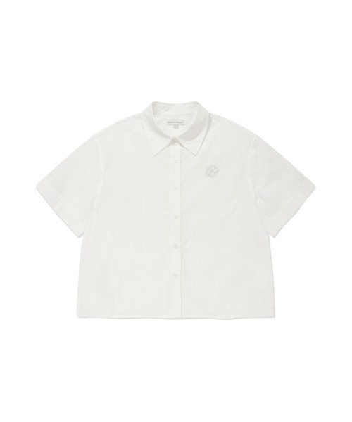 Wacky WiLLy(ワッキーウィリー)の「WOMEN'S LILY WAPPEN COTTON SHORT SLEEVE SHIRT(シャツ/ブラウス・レディース・ライトピンク/ホワイト/ネイビー・MEDIUM/SMALL)」の1枚目の写真