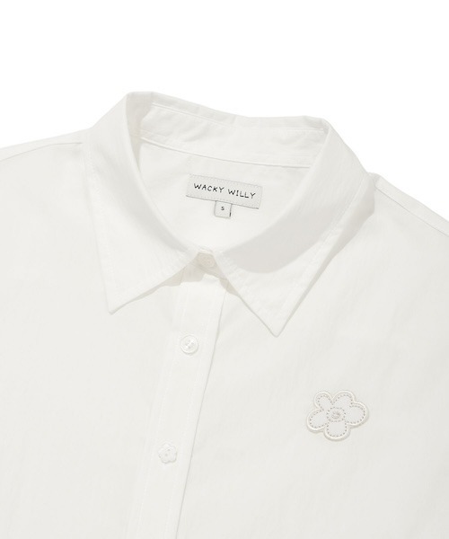 Wacky WiLLy(ワッキーウィリー)の「WOMEN'S LILY WAPPEN COTTON SHORT SLEEVE SHIRT(シャツ/ブラウス・レディース・ライトピンク/ホワイト/ネイビー・MEDIUM/SMALL)」の6枚目の写真
