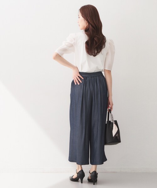 index(インデックス)の「【UVケア/接触冷感】シアータックスリーブドッキングTシャツ《洗濯機OK》(Tシャツ/カットソー・レディース・オフホワイト/ナチュラル/ブラック/グリーン系・34/36/38/40/42)」の7枚目の写真