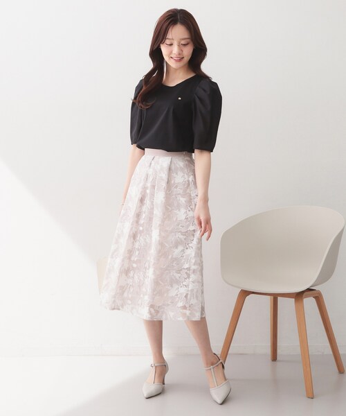 index(インデックス)の「【UVケア/接触冷感】シアータックスリーブドッキングTシャツ《洗濯機OK》(Tシャツ/カットソー・レディース・オフホワイト/ナチュラル/ブラック/グリーン系・34/36/38/40/42)」の10枚目の写真