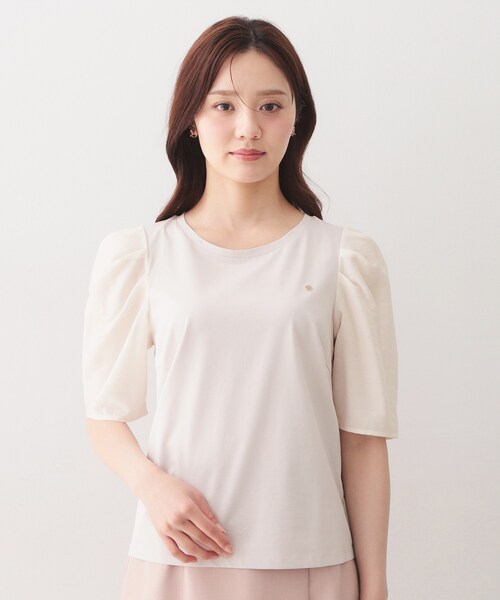 index(インデックス)の「【UVケア/接触冷感】シアータックスリーブドッキングTシャツ《洗濯機OK》(Tシャツ/カットソー・レディース・オフホワイト/ナチュラル/ブラック/グリーン系・34/36/38/40/42)」の21枚目の写真