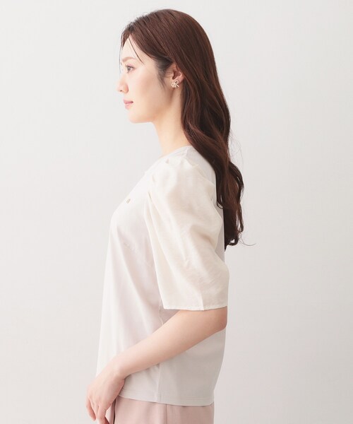 index(インデックス)の「【UVケア/接触冷感】シアータックスリーブドッキングTシャツ《洗濯機OK》(Tシャツ/カットソー・レディース・オフホワイト/ナチュラル/ブラック/グリーン系・34/36/38/40/42)」の22枚目の写真