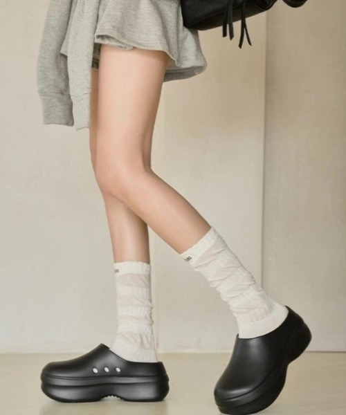 yuue' ( wear )（ユーイ）の「厚底クロッグシューズ/ボリュームサボサンダル（スリッポン・レディース・ブラック/ホワイト/ベージュ・L/M）」の16枚目の写真