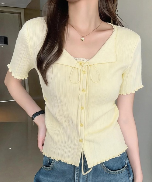 P.V.T(ピーブイティー)の「レイヤーデザインサイドギャザーPO(その他トップス・レディース・LT.Blue/White/Yellow/Black・F)」の4枚目の写真