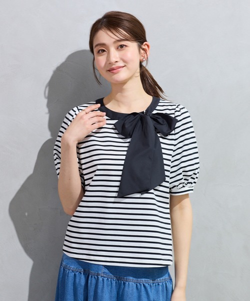 ローズティアラ 新品 46 黒 接触冷感 UVカット フレア袖カットソー