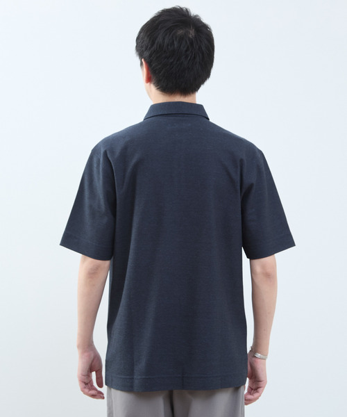MEN'S MELROSE(メンズメルローズ)の「カルキュロメッシュポロシャツ(ポロシャツ・メンズ・ネイビー/ホワイト/サックスブルー/グレー・2/4/5/3)」の15枚目の写真