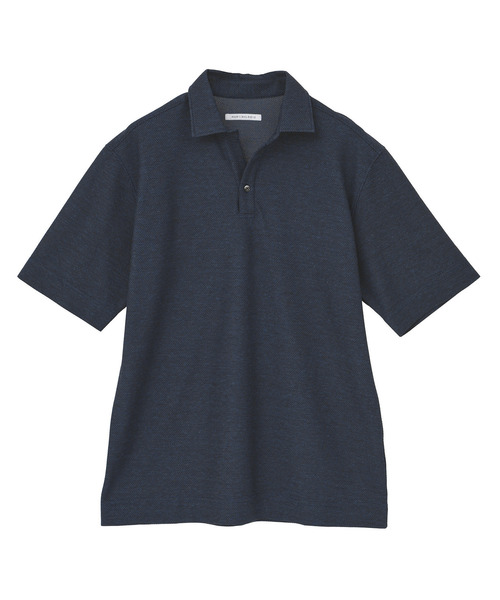 MEN'S MELROSE（メンズメルローズ）の「カルキュロメッシュポロシャツ（ポロシャツ・メンズ・ネイビー/ホワイト/サックスブルー/グレー・2/4/5/3）」の9枚目の写真