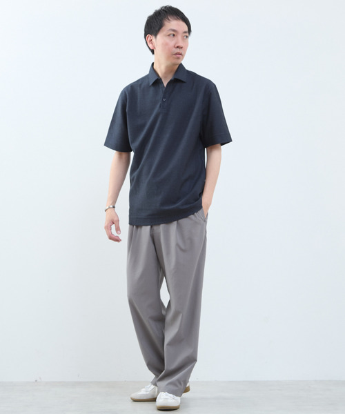 MEN'S MELROSE(メンズメルローズ)の「カルキュロメッシュポロシャツ(ポロシャツ・メンズ・ネイビー/ホワイト/サックスブルー/グレー・2/4/5/3)」の12枚目の写真
