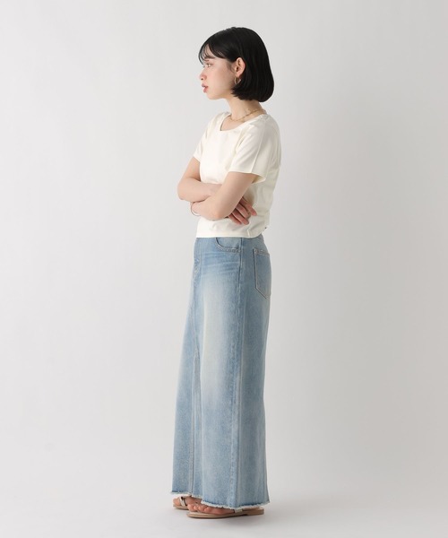 BAYFLOW（ベイフロー）の「[WEB限定]機能性コンパクトベーシックTEE（Tシャツ/カットソー・レディース・ライトグレー/ネイビー/ベージュ/ブラック/オフホワイト・MEDIUM/LARGE）」の6枚目の写真