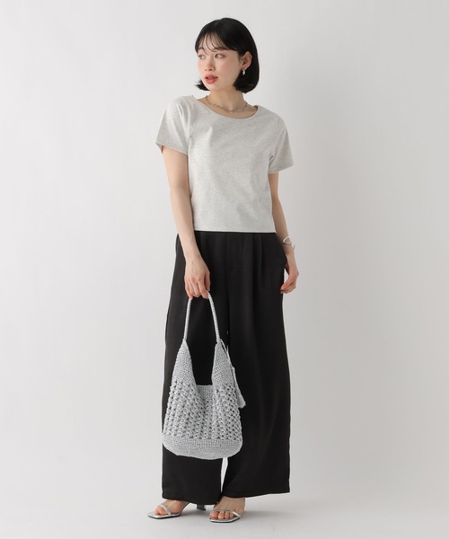 BAYFLOW（ベイフロー）の「[WEB限定]機能性コンパクトベーシックTEE（Tシャツ/カットソー・レディース・ライトグレー/ネイビー/ベージュ/ブラック/オフホワイト・MEDIUM/LARGE）」の16枚目の写真