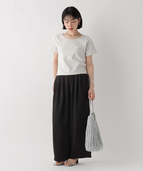 BAYFLOW（ベイフロー）の「[WEB限定]機能性コンパクトベーシックTEE（Tシャツ/カットソー・レディース・ライトグレー/ネイビー/ベージュ/ブラック/オフホワイト・MEDIUM/LARGE）」の17枚目の写真