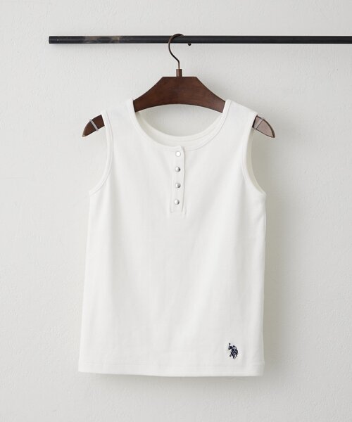 U.S. POLO ASSN.（ユーエスポロアッスン）の「【U.S. POLO ASSN. ×RMAF】ヘンリータンク（タンクトップ・レディース・オフホワイト/その他12/ブラック/オートミール・FREE）」の15枚目の写真