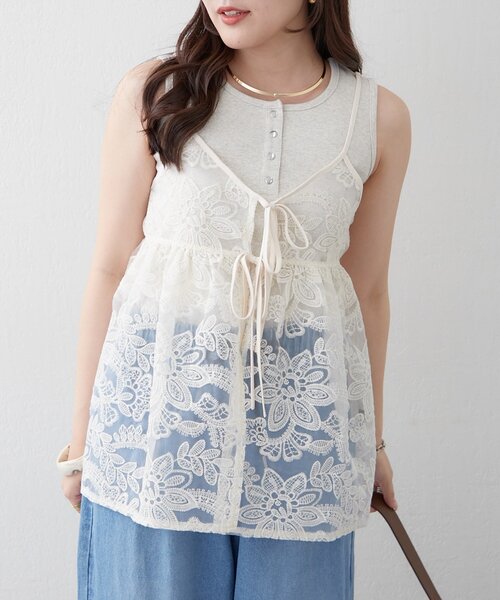 U.S. POLO ASSN.(ユーエスポロアッスン)の「【U.S. POLO ASSN. ×RMAF】ヘンリータンク(タンクトップ・レディース・オフホワイト/その他12/ブラック/オートミール・FREE)」の18枚目の写真