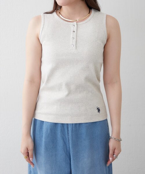 U.S. POLO ASSN.(ユーエスポロアッスン)の「【U.S. POLO ASSN. ×RMAF】ヘンリータンク(タンクトップ・レディース・オフホワイト/その他12/ブラック/オートミール・FREE)」の19枚目の写真