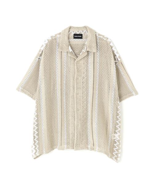 DANKE SCHON(ダンケシェーン)の「DankeSchon/ダンケシェーン/RUSSELL S/S SHIRTS(シャツ/ブラウス・メンズ・ベージュ/ブラック系その他・L/M)」の2枚目の写真