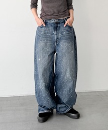 SUPERTHANKS（スーパーサンクス）の「SUPERTHANKS　スペースデニムバレルレッグジーンズ（デニムパンツ）」