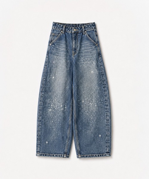 CANAL JEAN(キャナルジーン)の「SUPERTHANKS スペースデニムバレルレッグジーンズ(デニムパンツ・レディース・ブルー・SMALL)」の2枚目の写真