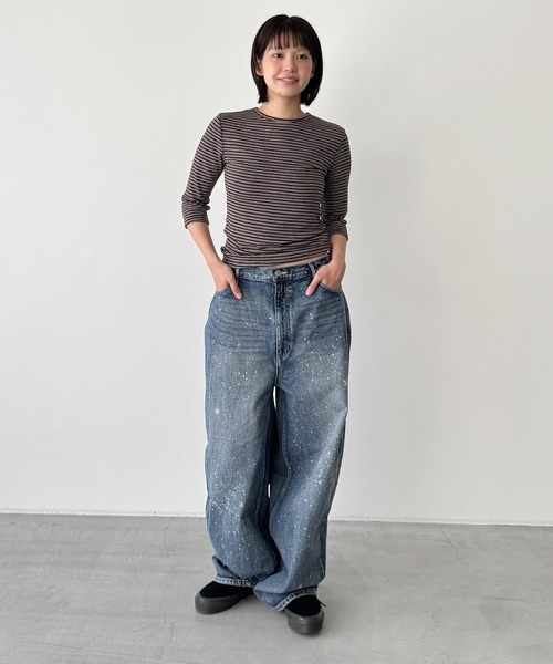 CANAL JEAN(キャナルジーン)の「SUPERTHANKS スペースデニムバレルレッグジーンズ(デニムパンツ・レディース・ブルー・SMALL)」の5枚目の写真