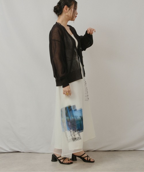 palm RICHE(ポームリシュ)の「レイヤードプリントフレアSK(スカート・レディース・オフホワイト/サックスブルー/ブラック・M)」の14枚目の写真