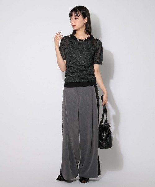 PAGEBOY(ページボーイ)の「【レイヤード自在】シアーオフショル×タンクSET(Tシャツ/カットソー・レディース・ブルー/ブラック・FREE)」の3枚目の写真