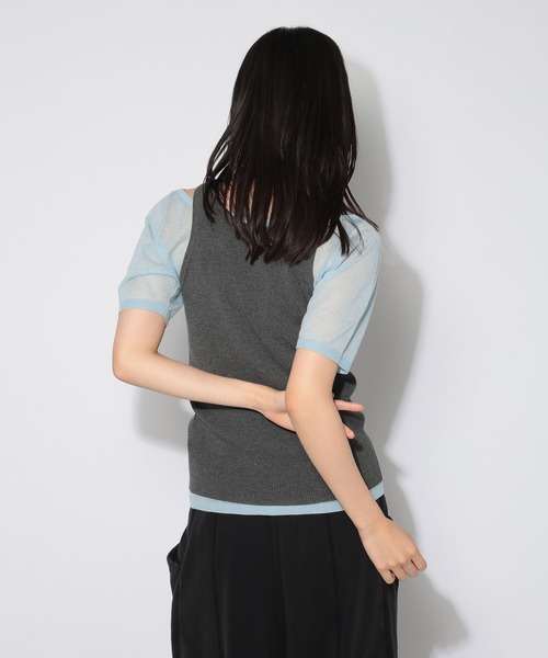 PAGEBOY(ページボーイ)の「【レイヤード自在】シアーオフショル×タンクSET(Tシャツ/カットソー・レディース・ブルー/ブラック・FREE)」の15枚目の写真
