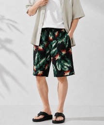 【SARARI /サラリ】通気性 ハニカムメッシュ 総柄プリント ショートパンツ