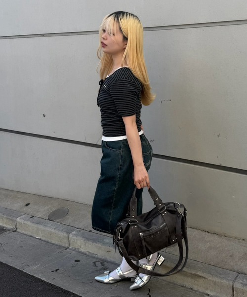 Another Branch olive des olive（アナザーブランチオリーブデオリーブ）の「レースアップレイヤード風PO（Tシャツ/カットソー・レディース・ブラック/その他12/ブラウン/ドット・FREE）」の15枚目の写真