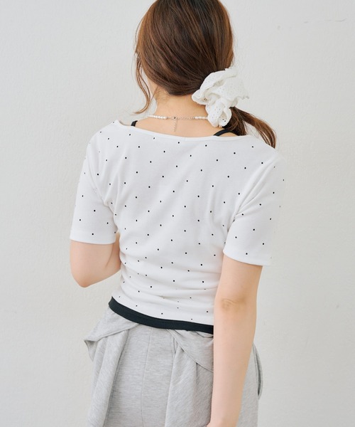 Another Branch olive des olive（アナザーブランチオリーブデオリーブ）の「レースアップレイヤード風PO（Tシャツ/カットソー・レディース・ブラック/その他12/ブラウン/ドット・FREE）」の20枚目の写真