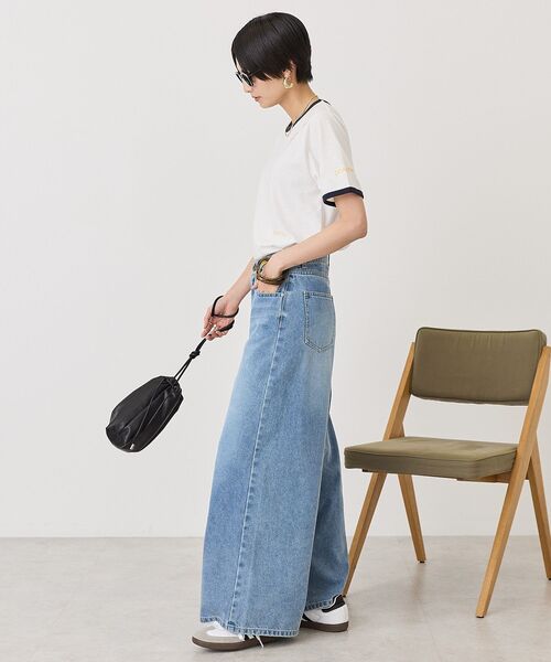 AMERICAN HOLIC(アメリカンホリック)の「ランダムロゴ刺繍リンガーTシャツ(Tシャツ/カットソー・レディース・ミント/ホワイト/チャコールグレー・M/L)」の16枚目の写真