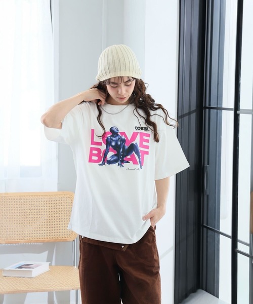 LOVE BOAT(ラブ・ボート)の「LOVEBOAT×コブラ Tシャツ(Tシャツ/カットソー・レディース・ブラック/ホワイト系その他/ブラック系その他/ホワイト・M/L)」の1枚目の写真