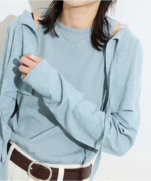 JOURNAL STANDARD(ジャーナルスタンダード)の「《追加》マルチマッチ スラブリブ タンクトップ(タンクトップ・レディース・ブラウン/ライトブルー/ブラックミックス・FREE)」の3枚目の写真